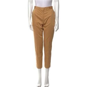 By Malene Birger Trouser Pants Straight Leg Mid-Rise Cropped Tan Size EU 38 US 8